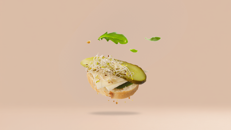 Mini kanapka z serem żółtym