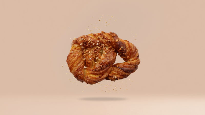 Crusty precel z migdałami