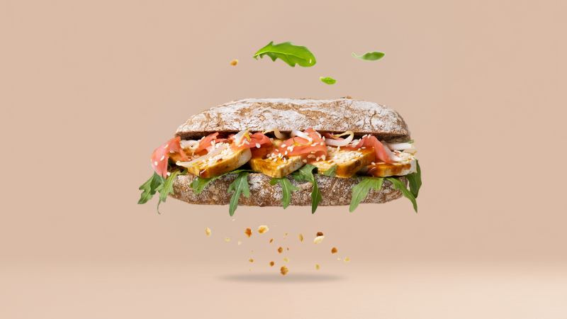 Kanapka rustykalna z tofu i imbirem