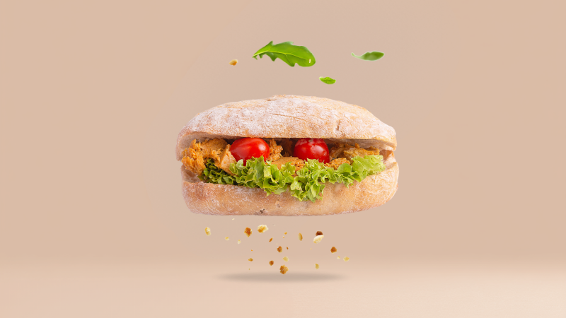 Kanapka rustykalna wegańska z Qurczakiem