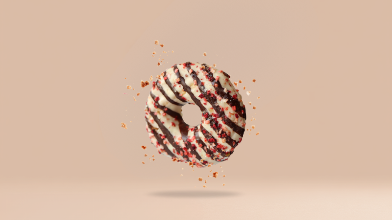 Donut z nadzieniem truskawkowym