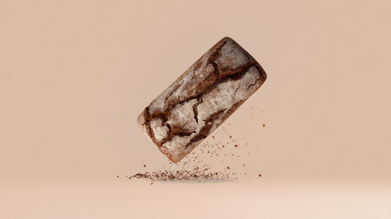 Chleb żytni posypany mąką