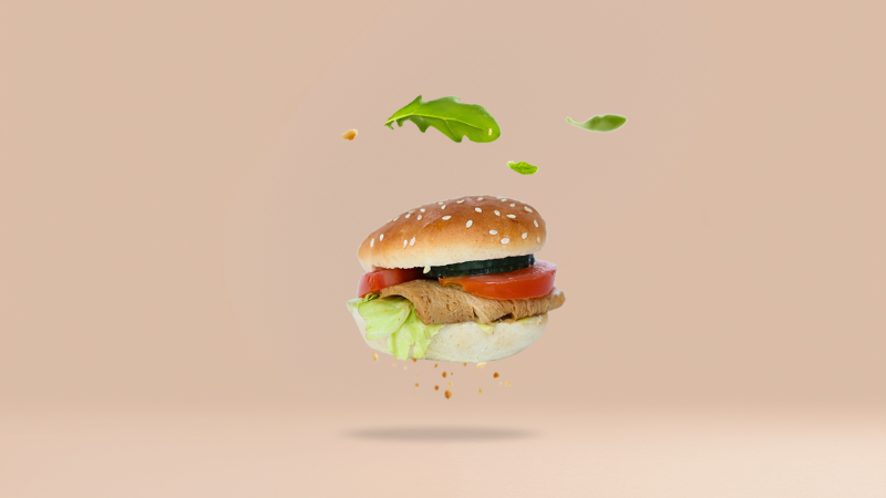 Mini burger z qurczakiem roślinnym